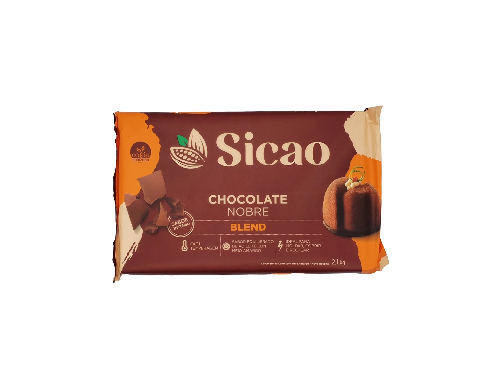 CHOCOLATE AO LEITE MEIO AMARGO NOBRE BLEND SICAO 2,1 KG 